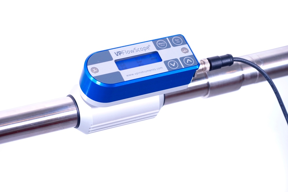 VPFlowScope In-line in pipe with 3-line display with optional built-in data logger